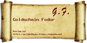 Goldschein Fodor névjegykártya